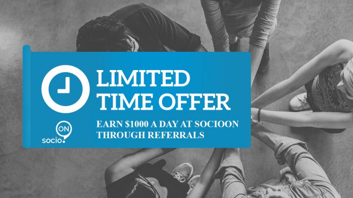 Earn $1000 a Day at SocioOn through Referrals From Other Social Media